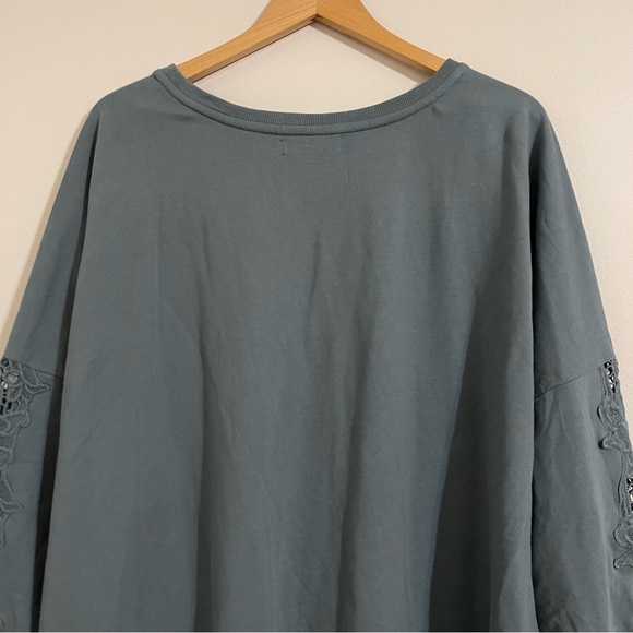 Ellos oversized lace sleeves tunic sweatshirt 2x 26/28 - Picture 7 of 10